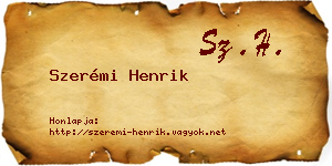 Szerémi Henrik névjegykártya